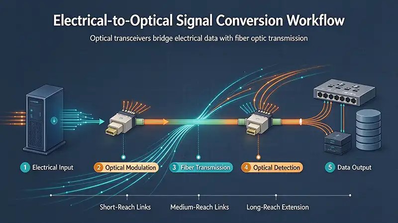 Electrical-to-Optical Signal Conversion Workflow